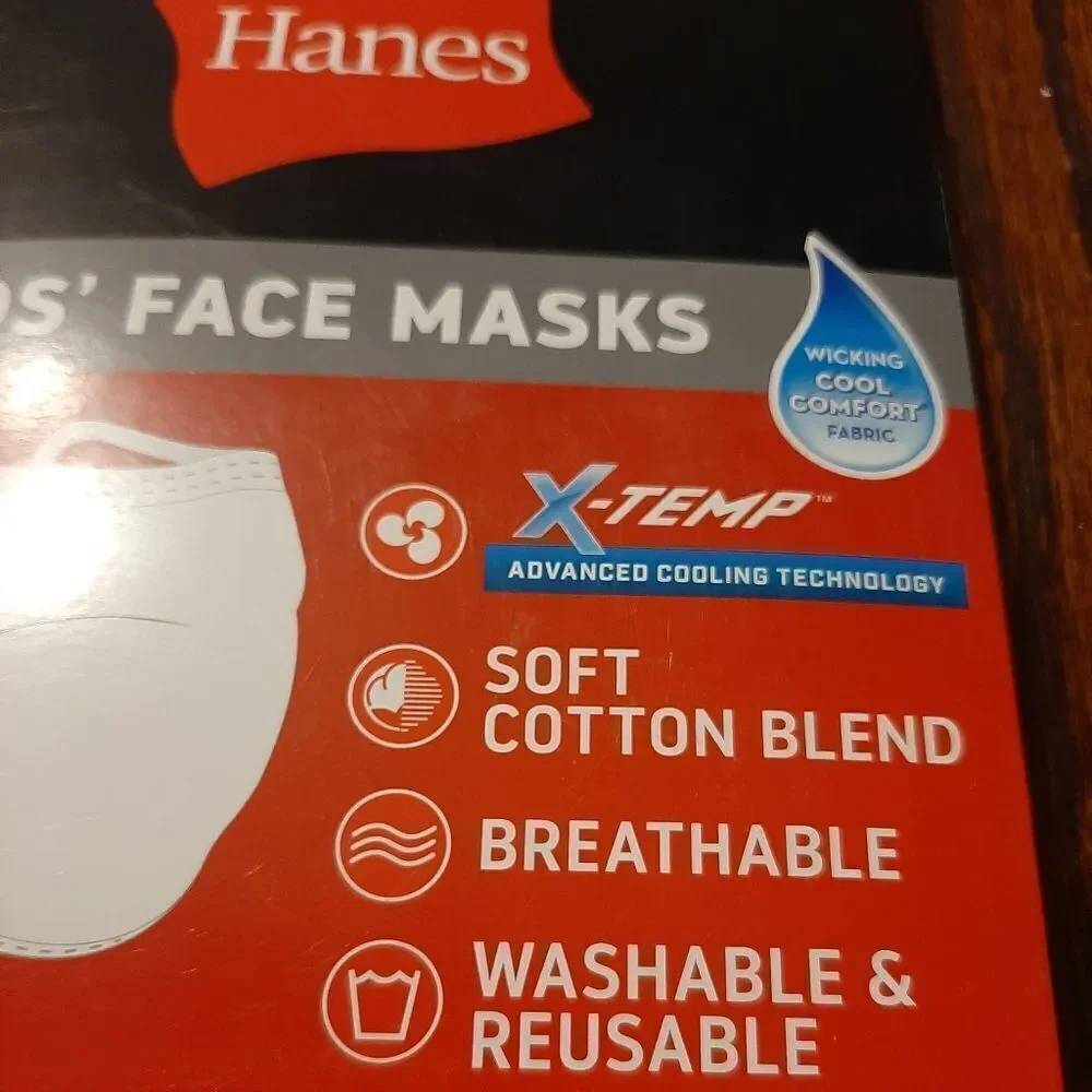 New TEN Grey Kids Youth Hanes X-Temp Facemasks Cooling Breathable Wicking